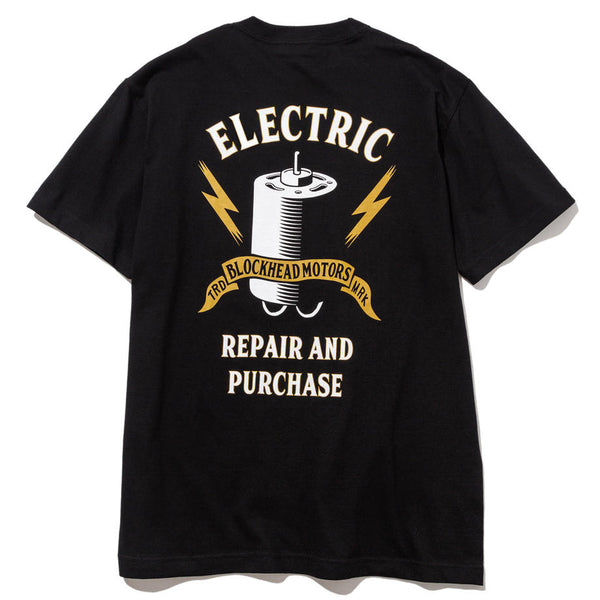 BLOCKHEAD MOTORS Electric Motor T-Shirt (Black) - L