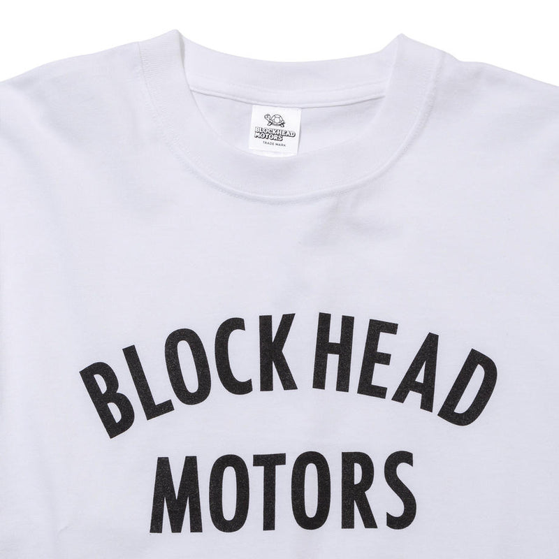 BLOCKHEAD MOTORS Text Logo T-Shirt White - XL