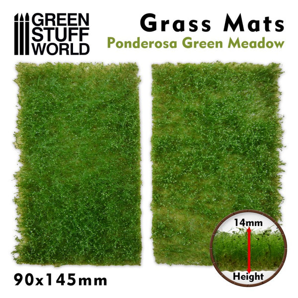 GREEN STUFF WORLD Grass Mat Cutouts - Ponderosa Green Meadow