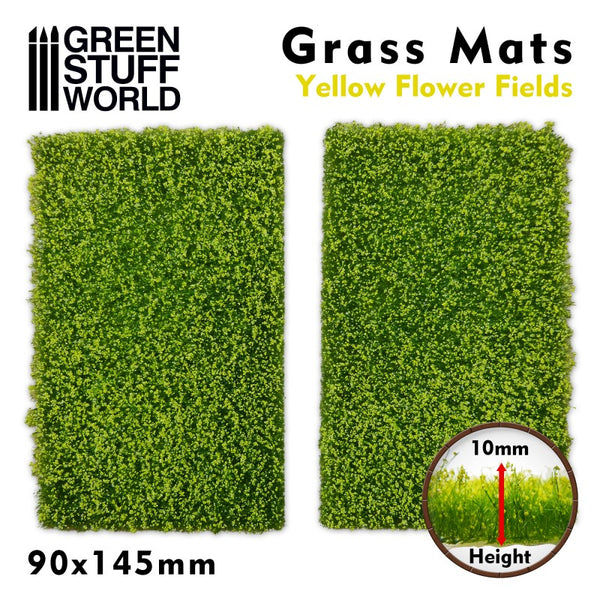 GREEN STUFF WORLD Grass Mat Cutouts - Yellow Flower Field