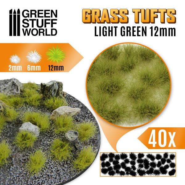 GREEN STUFF WORLD Grass Tufts 12mm Self-Adhesive - Light Green