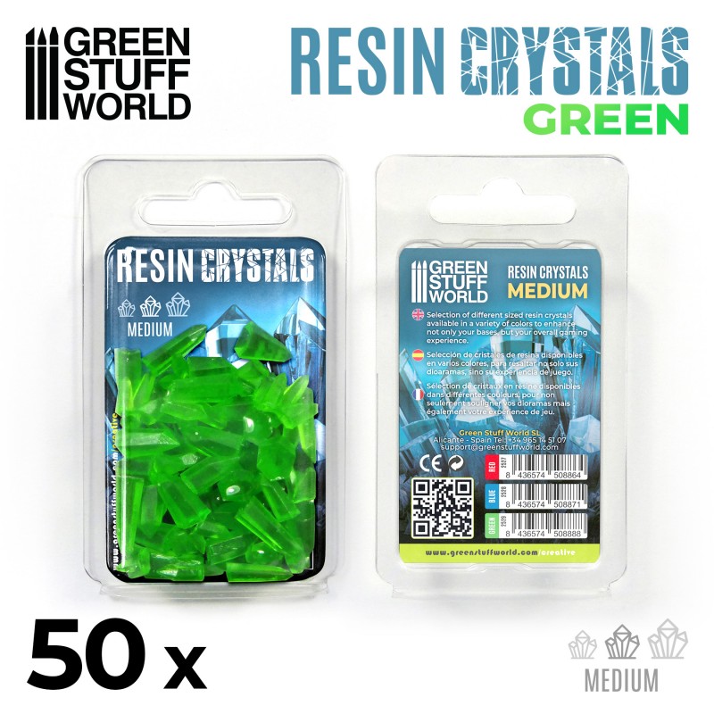 GREEN STUFF WORLD Clear Green Resin Crystals - Medium