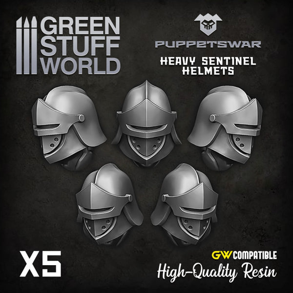 GREEN STUFF WORLD Puppetswar Heavy Sentinel Helmets (5)