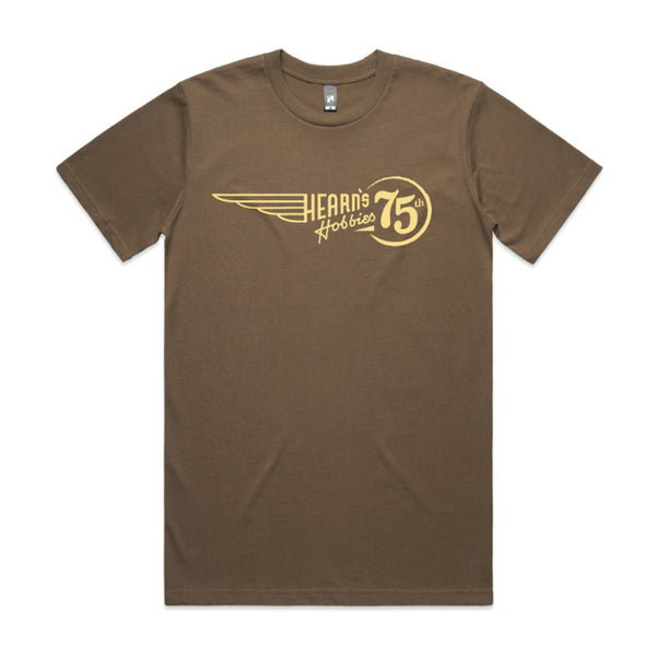 HEARNS HOBBIES 75th Anniversary T-Shirt (Walnut) Large