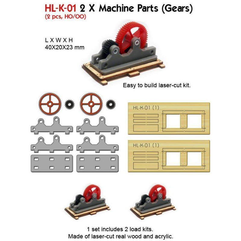 PROSES HO/OO 2 X Machine Parts (Gears) (Kit)