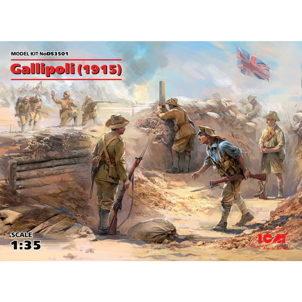 ICM 1/35 Gallipoli (1915) ANZAC Infantry (4),Turkish Infantry (4)