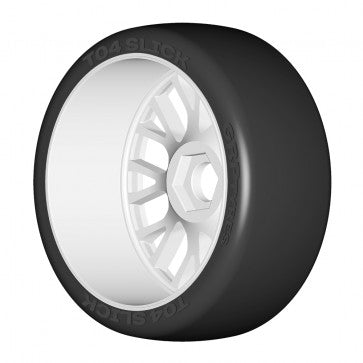 GRP 1/8 GT New Slick  Soft (2)White 20 Spoke Rubber Tyres