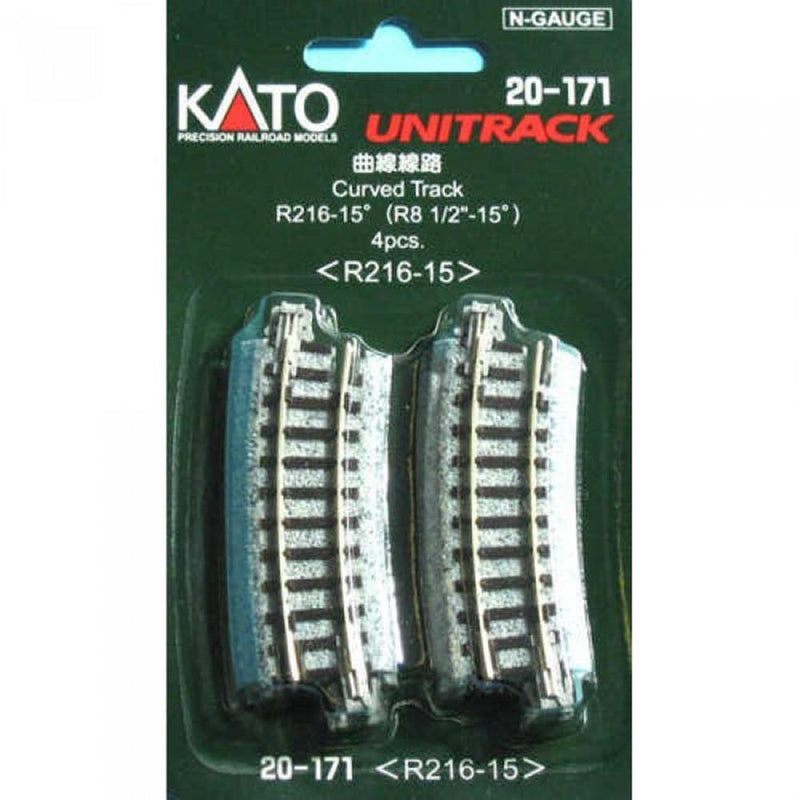 KATO N Unitrack Curved Track R216/15Deg (4 Pack)
