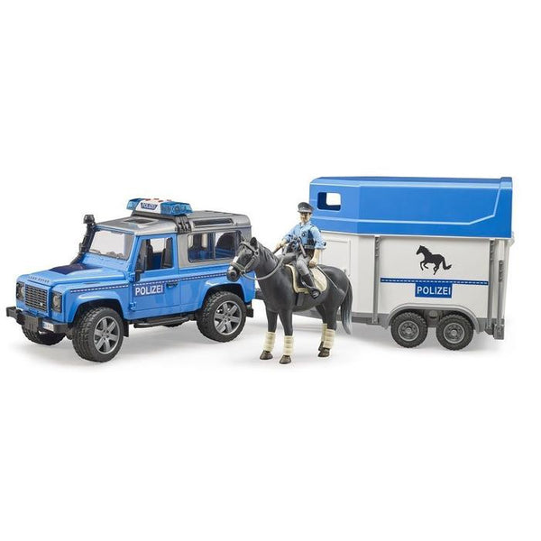 BRUDER 1/16 Land Rover Defender Police Vehicle with Horse T
