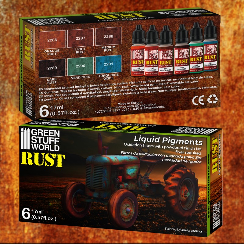 GREEN STUFF WORLD Liquid Pigments Paint Set - Rust (Box x 6