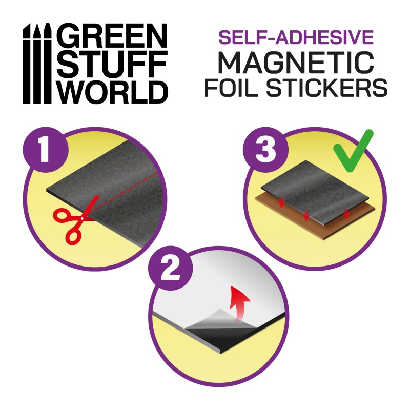 GREEN STUFF WORLD Magnetic Sheet Combo - Self Adhesive