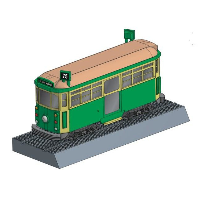 HWS Comical W Class Melbourne Tram Model Kit with Base