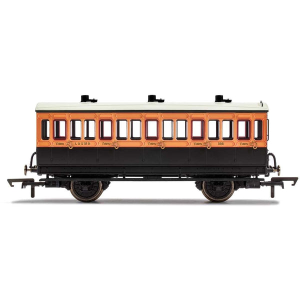 HORNBY OO LSWR, 4 Wheel Coach, 3rd Class, 308 - Era 2