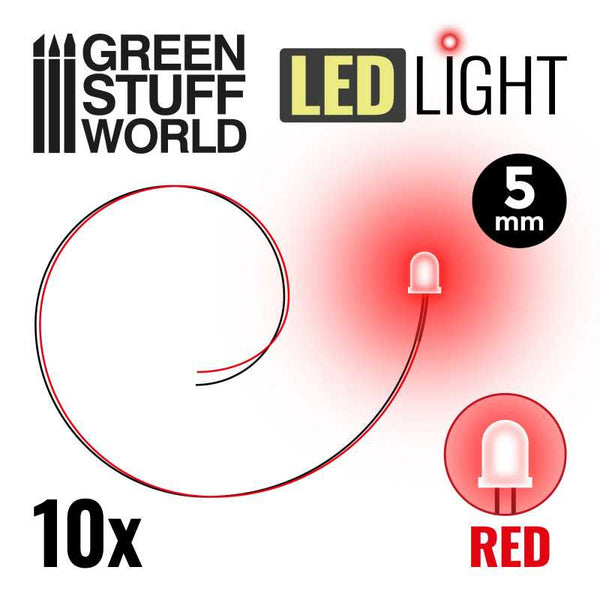 GREEN STUFF WORLD Red LED Lights - 5mm