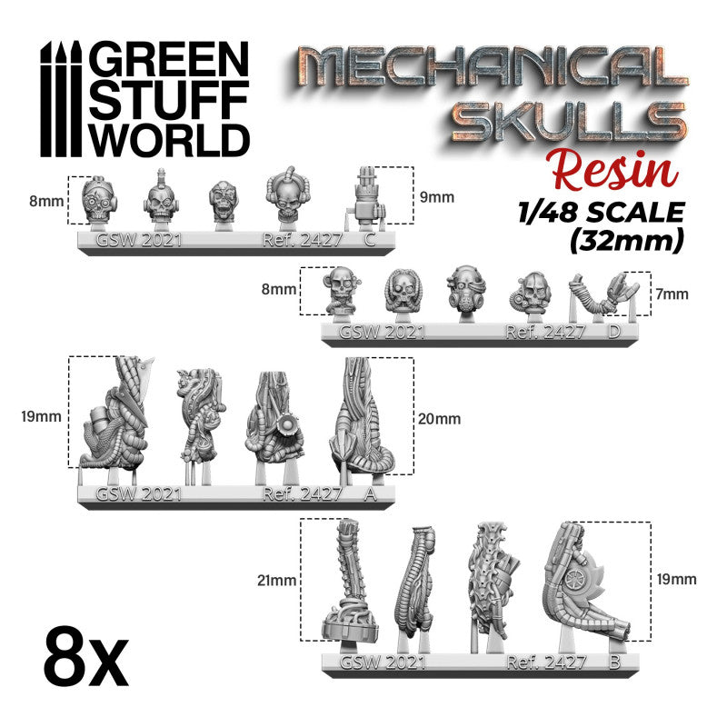 GREEN STUFF WORLD Resin Mechanical Skulls