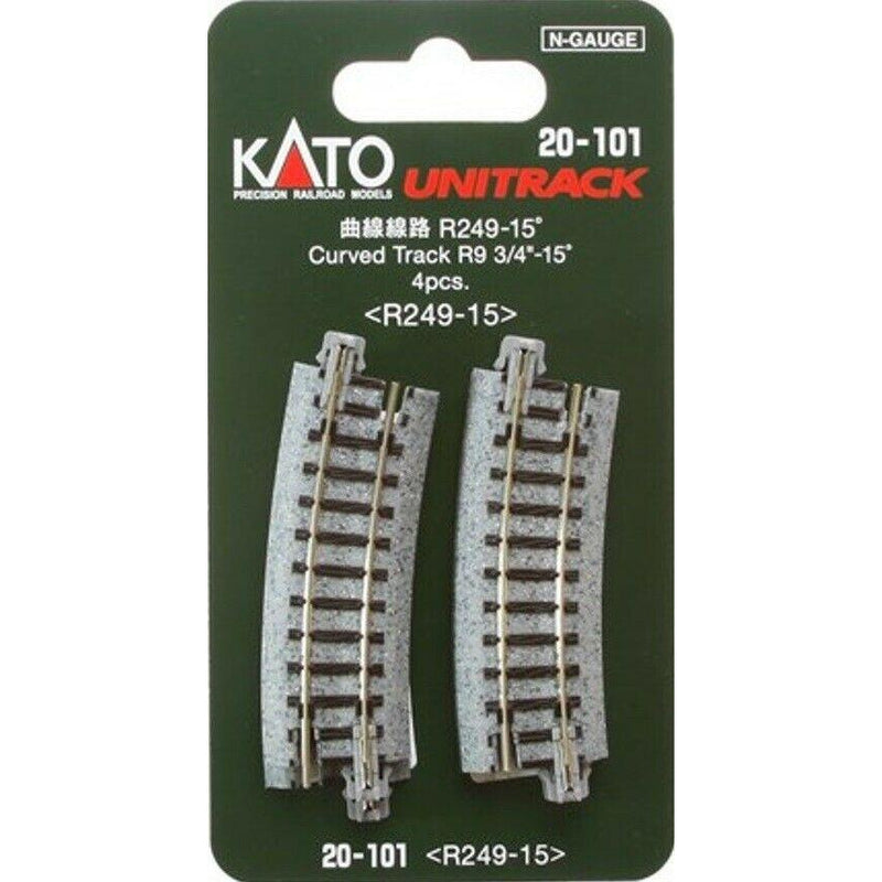 KATO N Unitrack Curved Track R249-15Deg (4 Pack)