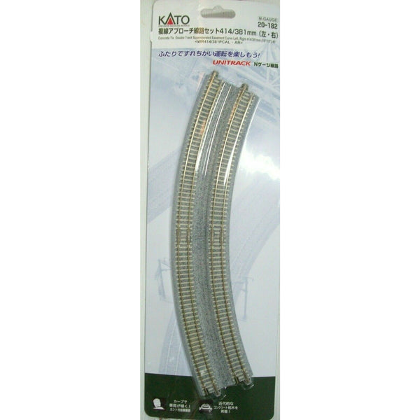 KATO N Concrete Tie Double Track Superelevated Easement Curve Left, Right 414/318mm