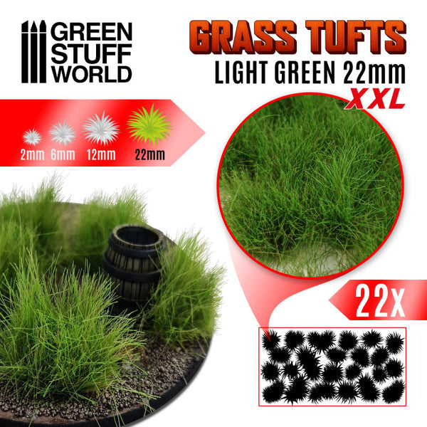 GREEN STUFF WORLD Grass Tufts XXL - 22mm Self-Adhesive - Light Green