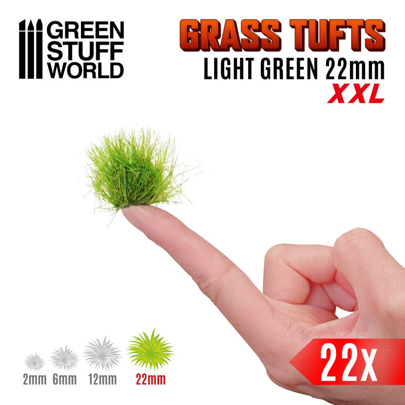 GREEN STUFF WORLD Grass Tufts XXL - 22mm Self-Adhesive - Light Green