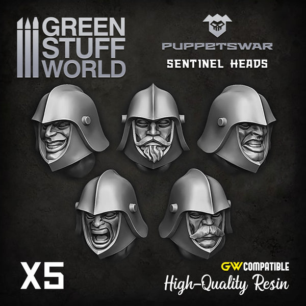 GREEN STUFF WORLD Puppetswar Sentinel Heads (5)