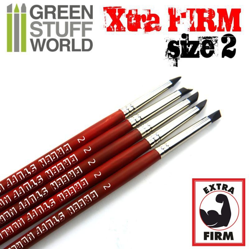 GREEN STUFF WORLD Colour Shapers Brushes Size 2 - Extra Fir