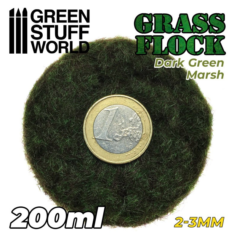 GREEN STUFF WORLD Flock 2-3mm 200ml - Dark Green Marsh
