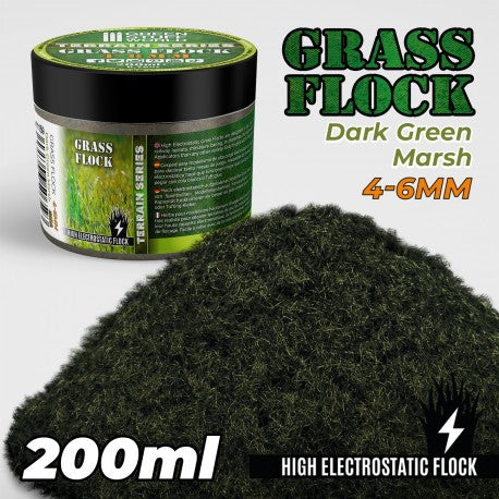 GREEN STUFF WORLD Flock 4-6mm 200ml - Dark Green Marsh