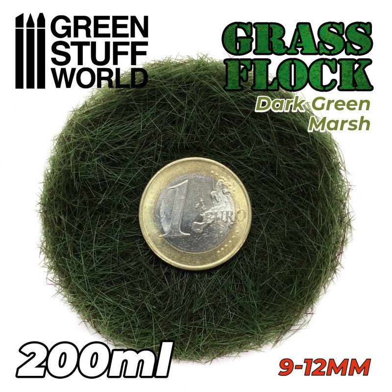 GREEN STUFF WORLD Flock 9-12mm 200ml - Dark Green Marsh