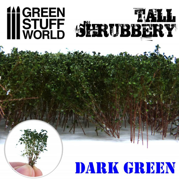 GREEN STUFF WORLD Tall Shrubbery - Dark Green