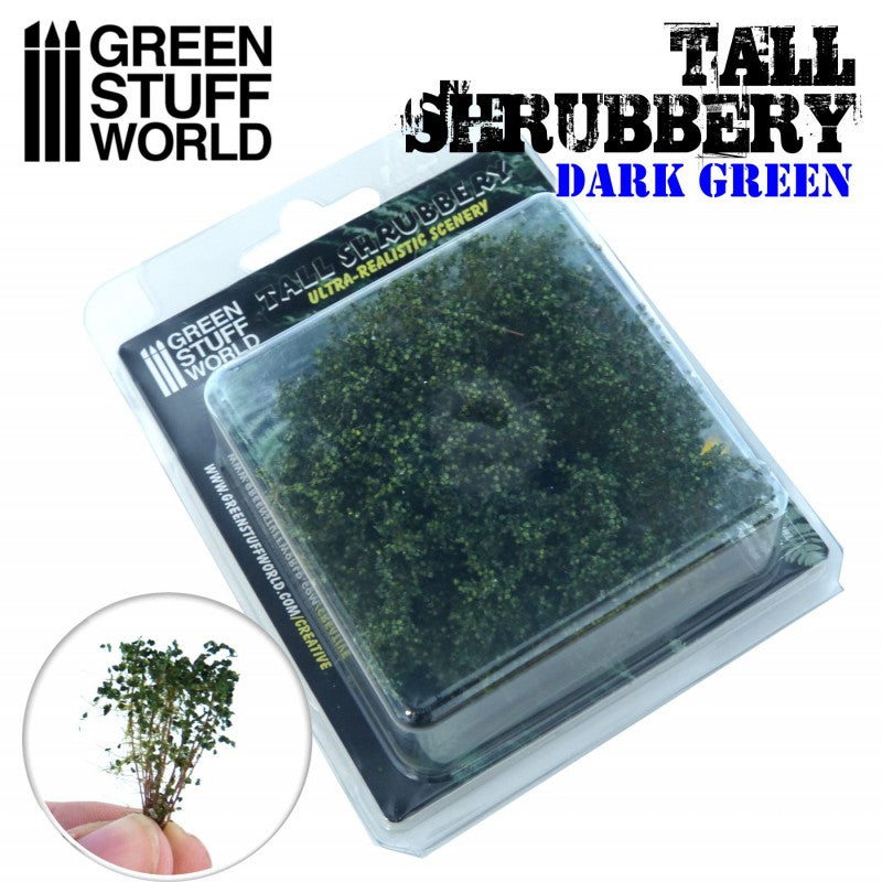 GREEN STUFF WORLD Tall Shrubbery - Dark Green