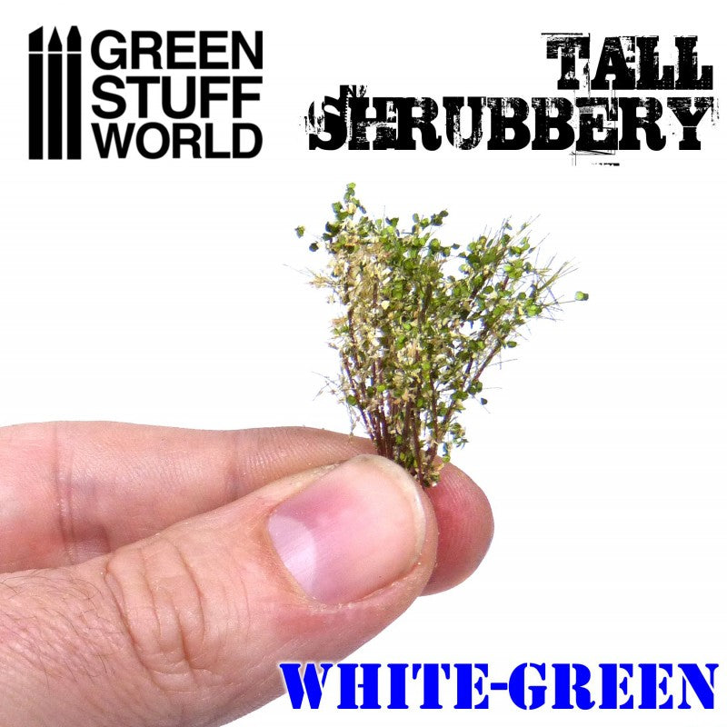 GREEN STUFF WORLD Tall Shrubbery - White/Green