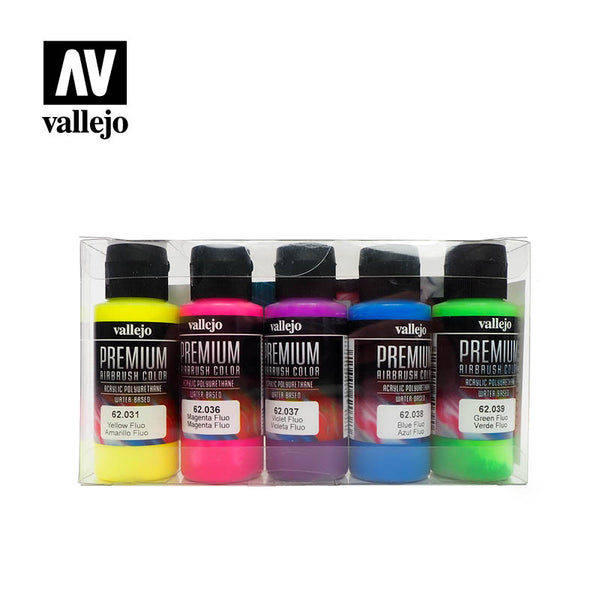 VALLEJO Premium Airbrush Color Fluorescent Colors 5 Colour