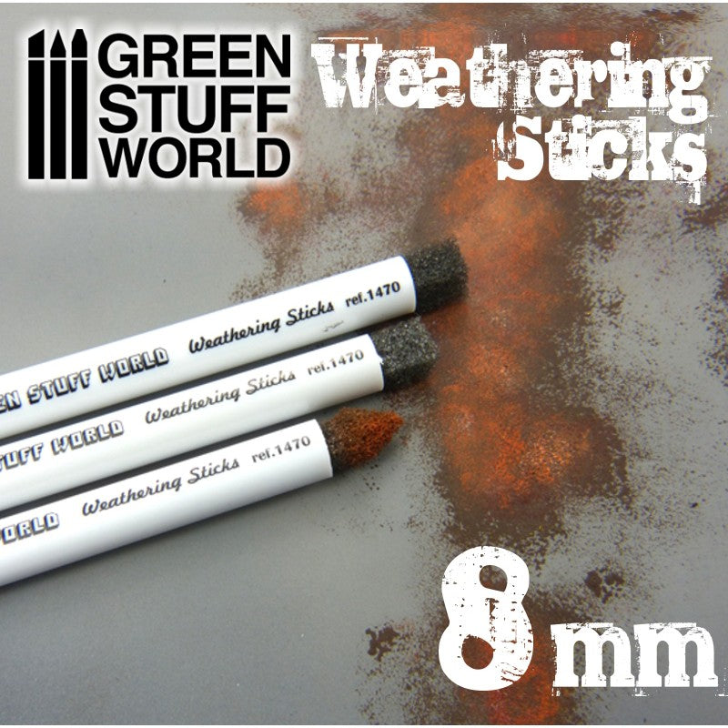 GREEN STUFF WORLD Weathering Brushes 8mm (set 3pc)